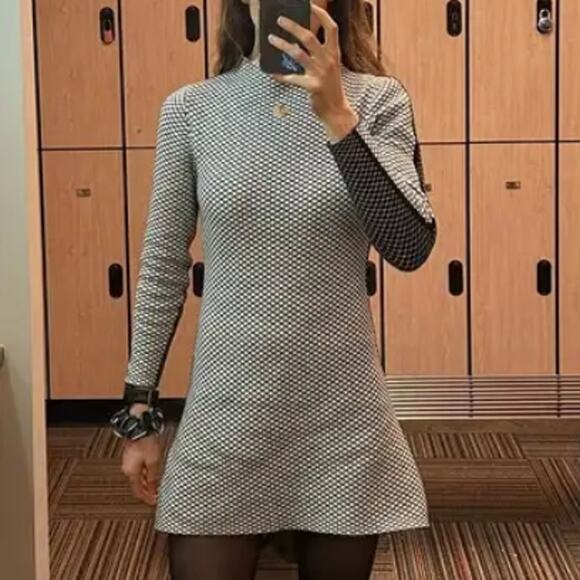 Victor Glemaud Cashmere Checked Mini Sweater Dress MEDIUM Knit Designer $450 - Picture 10 of 10